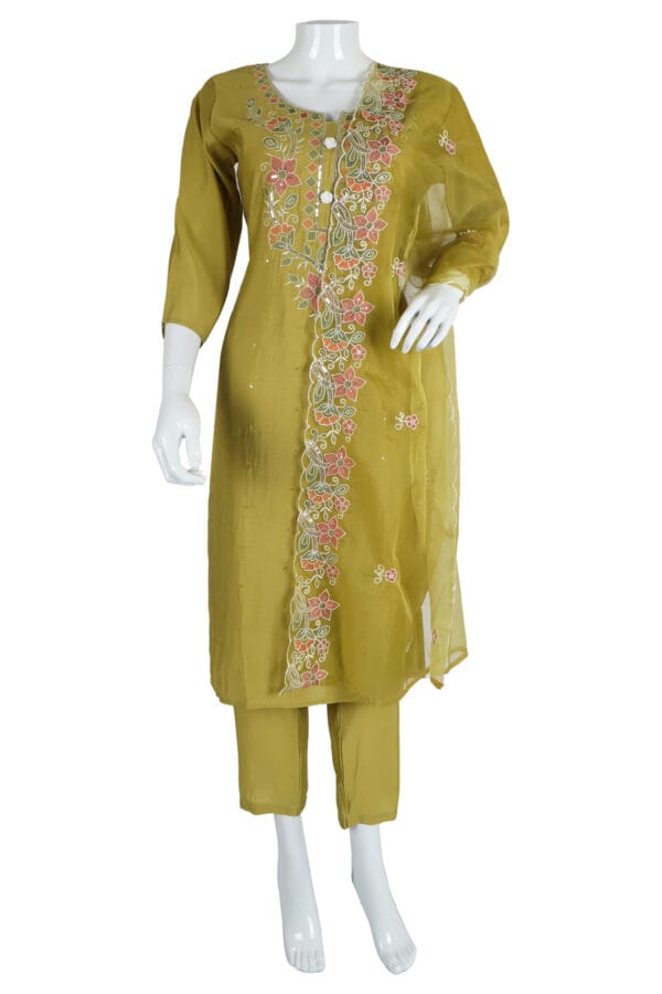 Lemon Roman Silk 3 Pcs Straight Kurti