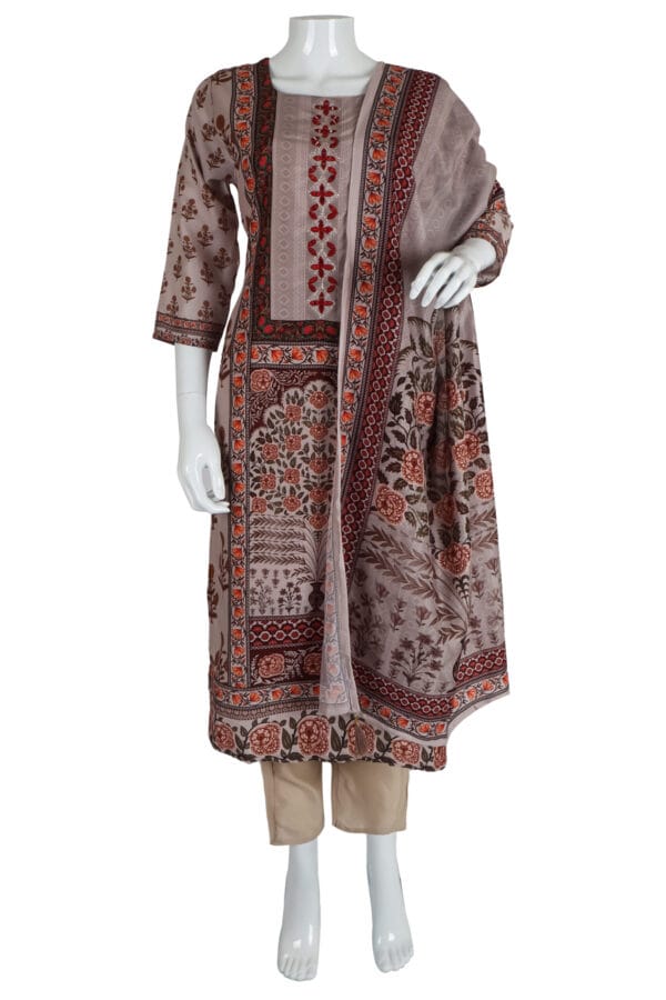 Mouse Roman Silk 3 Pcs Straight Kurti