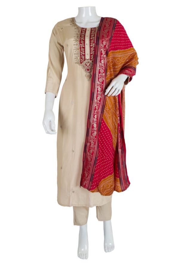 Rani Masleen Silk 3 Pcs Straight Kurti