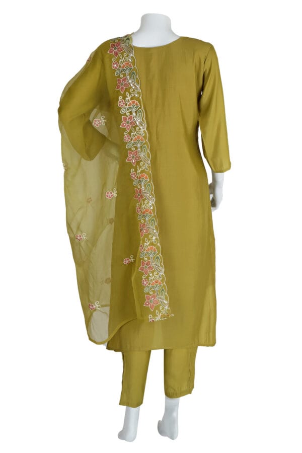 Lemon Roman Silk 3 Pcs Straight Kurti