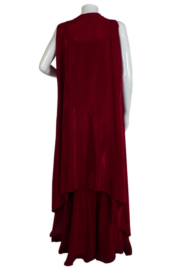 Maroon Pure Crape 3-Piece Set