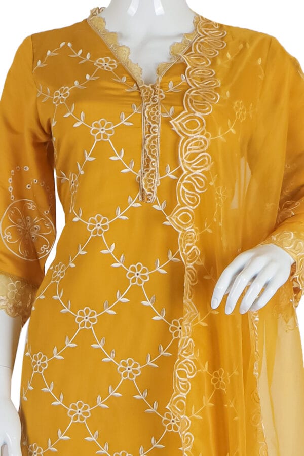 Haldi Roman Silk 3 Pcs Straight Kurti