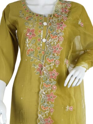 Lemon Roman Silk 3 Pcs Straight Kurti