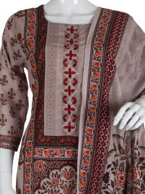 Mouse Roman Silk 3 Pcs Straight Kurti