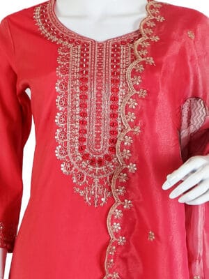 Shimmer Silk 3 Pcs Straight Kurti