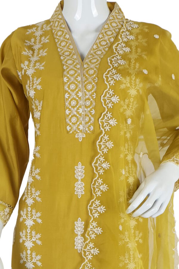 Haldi Roman Silk 3 Pcs Straight Kurti