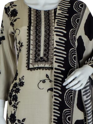 Masleen Silk 3 Pcs Straight Kurti