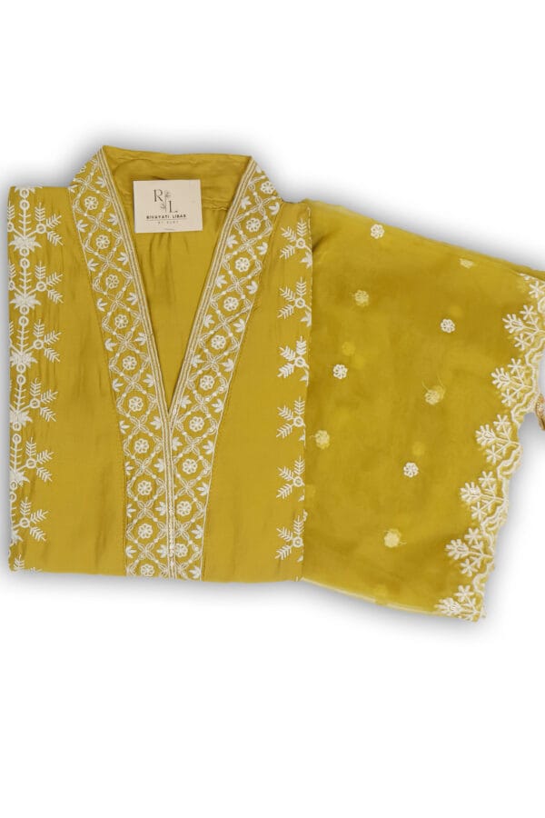 Haldi Roman Silk 3 Pcs Straight Kurti