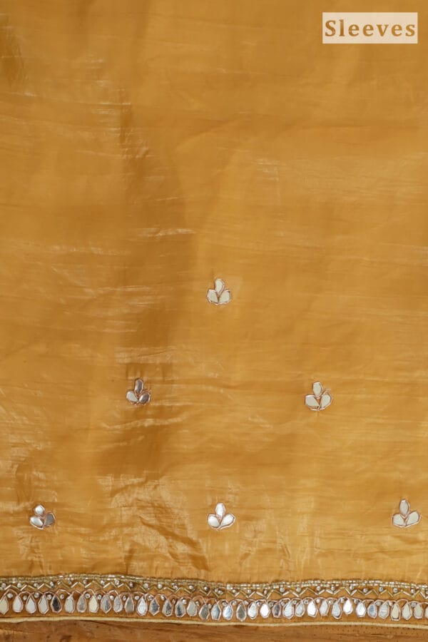 Golden Silk Saree with Silver Embroidery