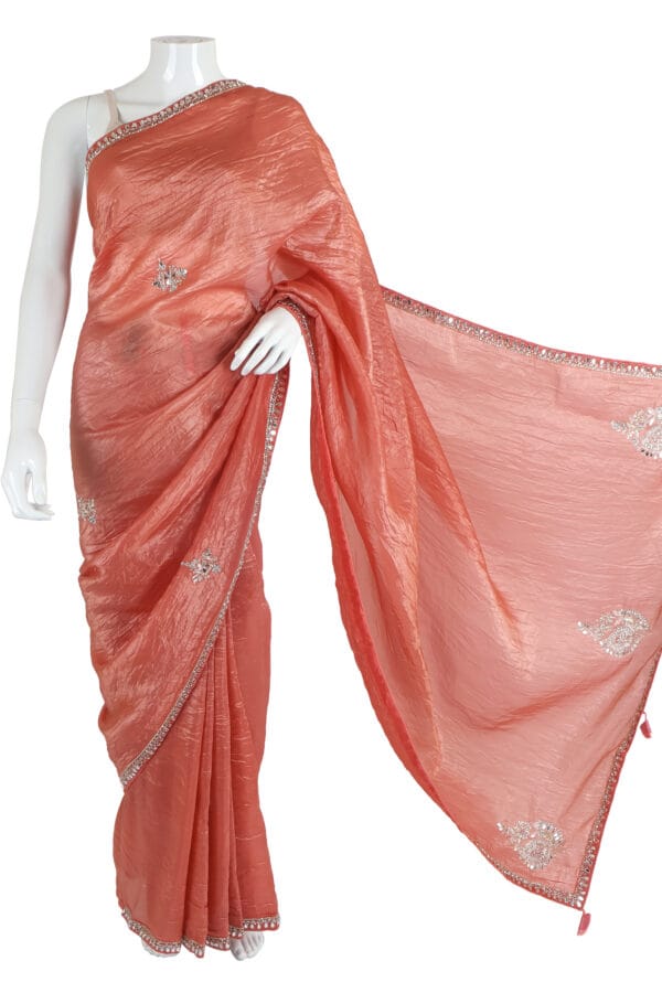 Elegant Peach Silk Saree