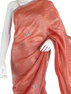 Elegant Peach Silk Saree