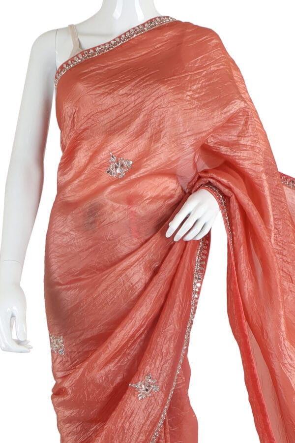 Elegant Peach Silk Saree