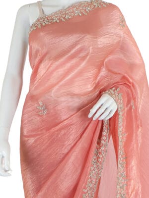 Elegant Peach Silk Saree